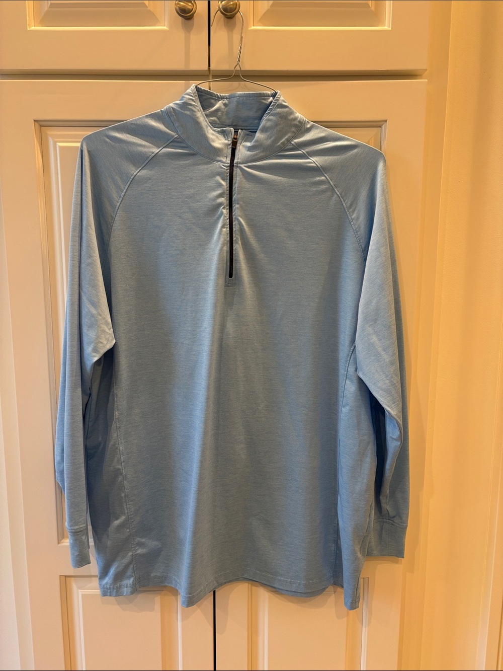Men's Light Blue Half-Zip Performance Sweater